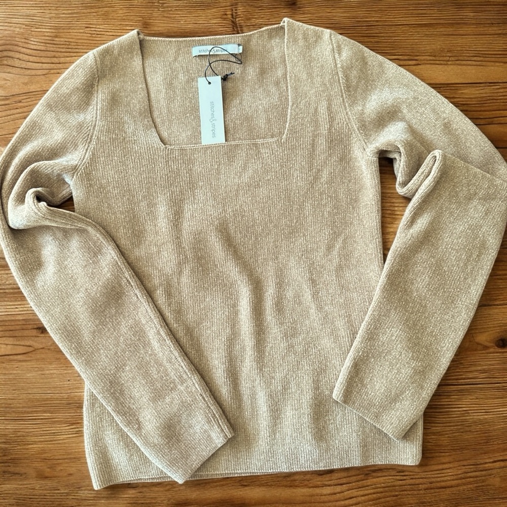 NWT Stitches & Stripes Chenille Sweater Camel Small